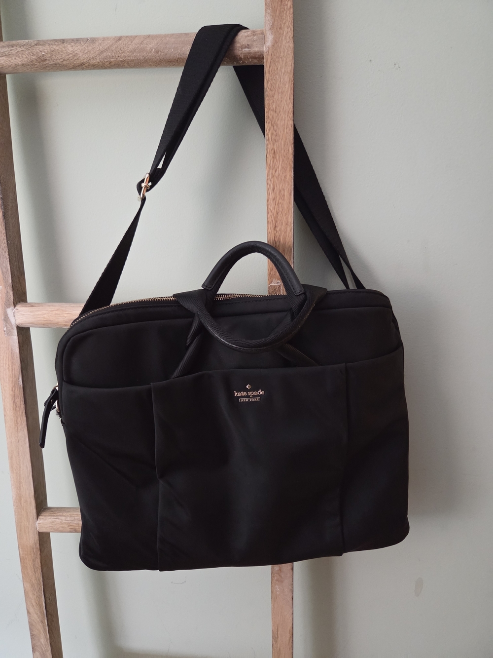 kate spade Black Nylon Laptop Briefcase with Shoulder Strap